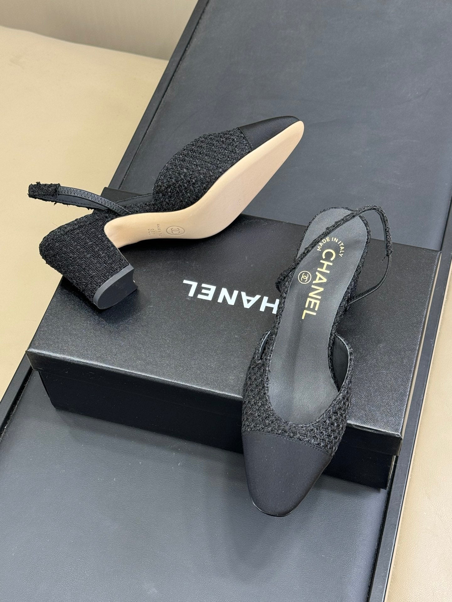 CC Classic Slingback Black Fabric Black Grosgrain 282284