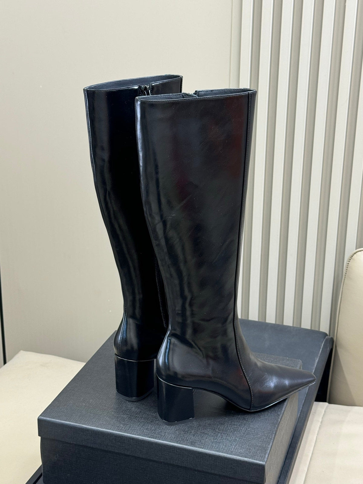 YSL 26s Le Cassandre Boots Black Smooth Leather 157725