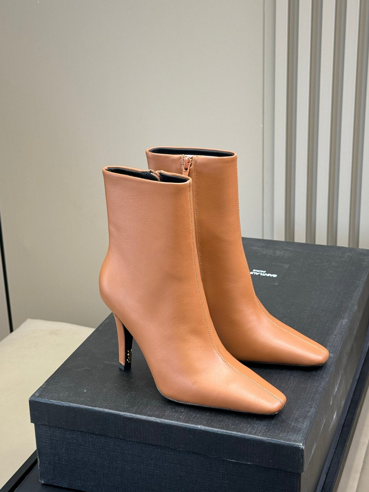 YSL 26s Le Cassandre Boots Beige Smooth Leather 157720