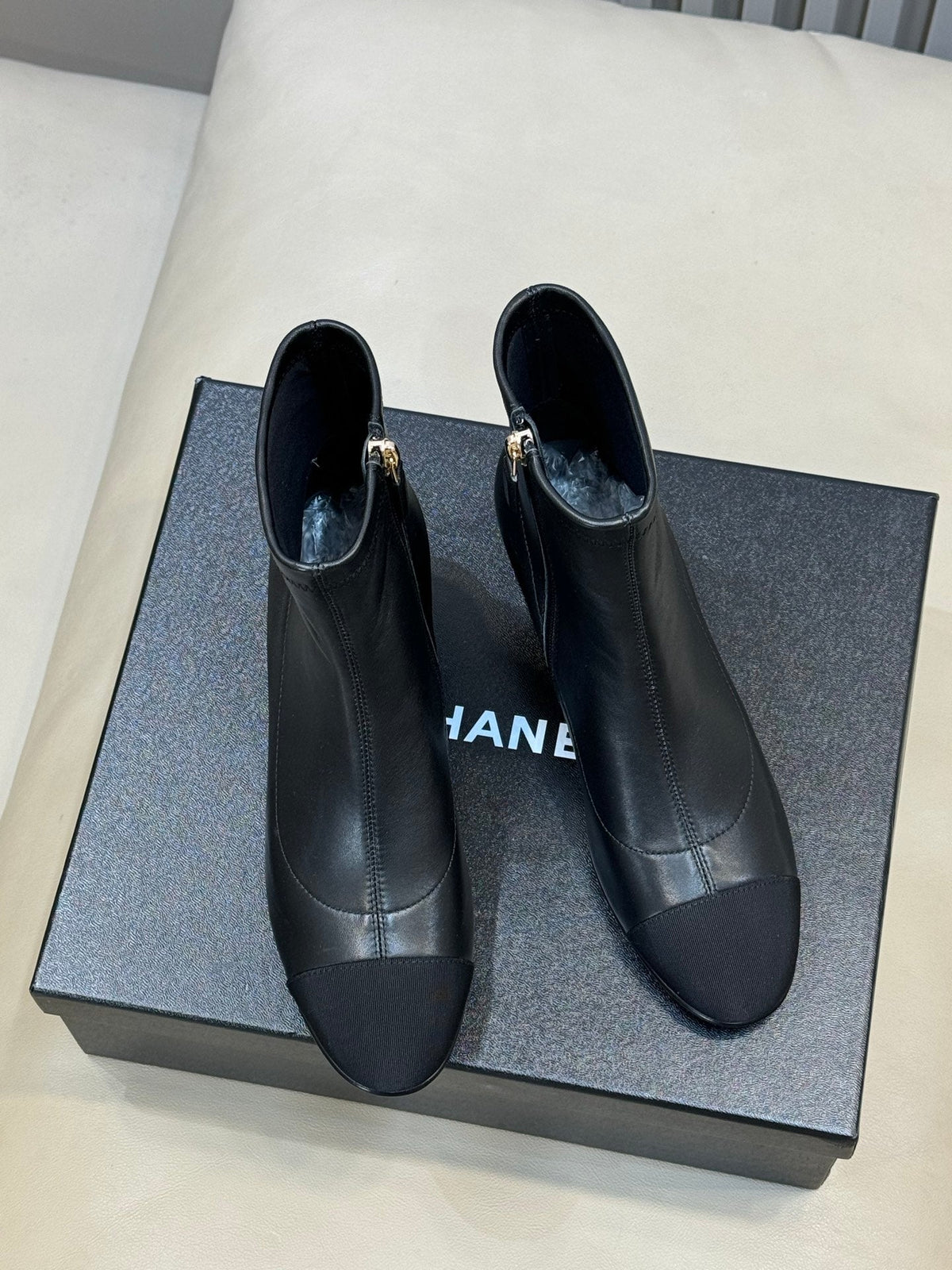 CC 26s Cap-Toe Ankle Boots 5.5cm Black Leather 150310