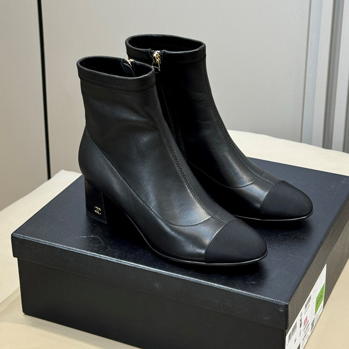 CC 26s Cap-Toe Ankle Boots 5.5cm Black Leather 150310