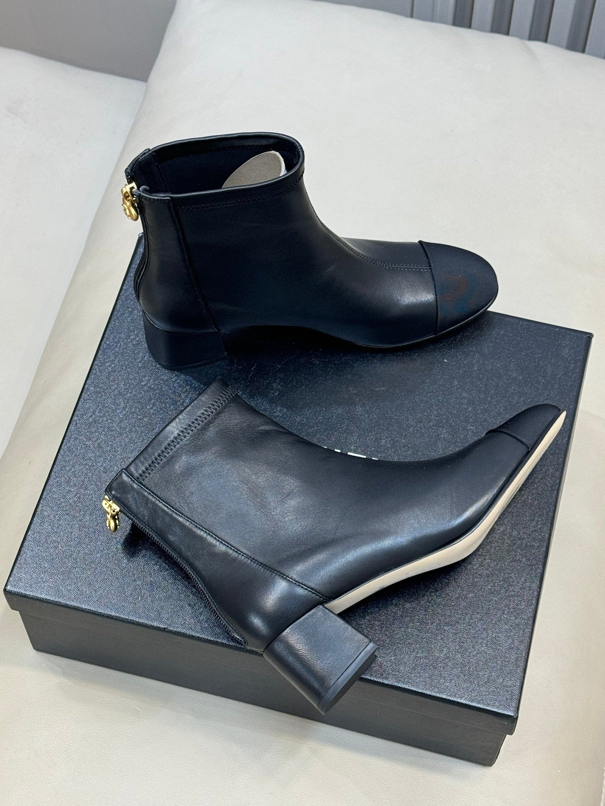 CC 26s Cap-Toe Ankle Boots 5.5cm Black Leather 150315