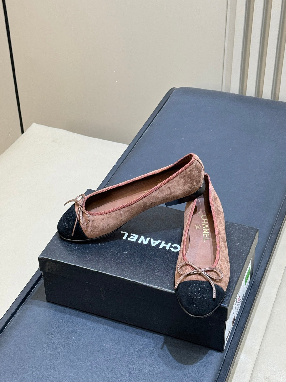 CC 26s Bow Ballet Flats 1cm Brown Beige Black 150305