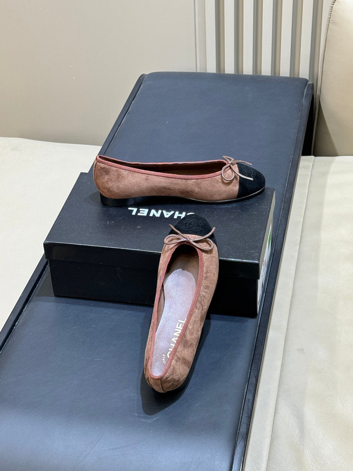 CC 26s Bow Ballet Flats 1cm Brown Beige Black 150305