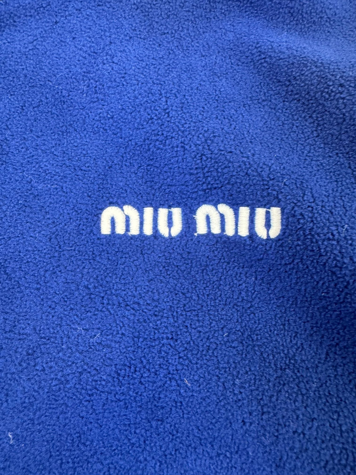 Miu 26s Fleece Jacket Blue Cashmere Cotton 433036