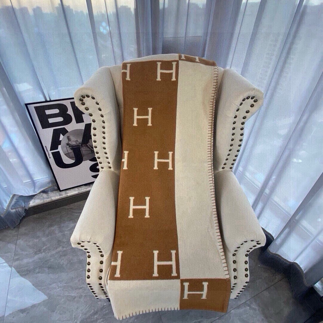 HM H Baby Blanket Brown Beige Wool Cashmere 499705