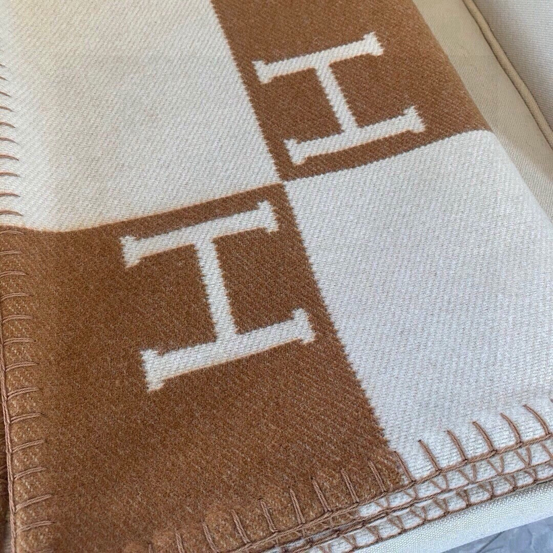 HM H Baby Blanket Brown Beige Wool Cashmere 499705