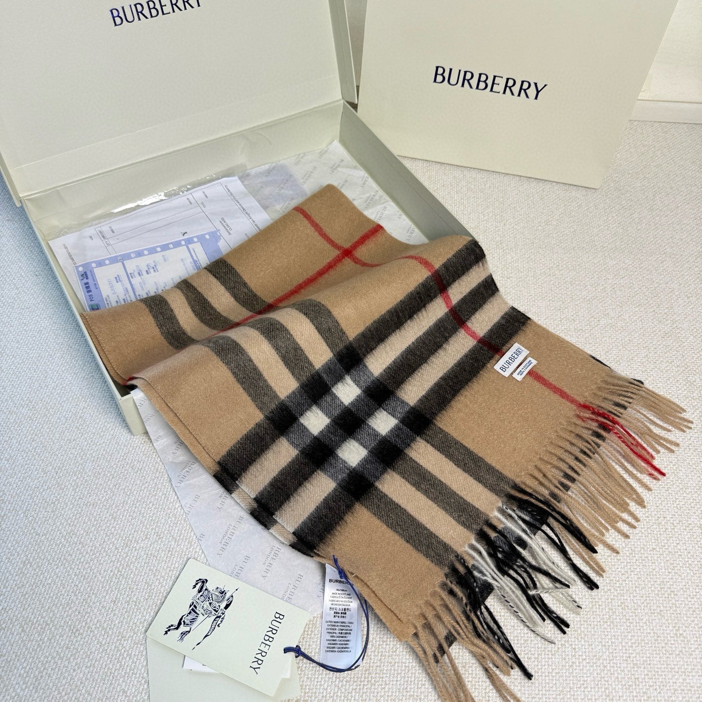 BBR Long Scarf 170CM Tan Cashmere 150390