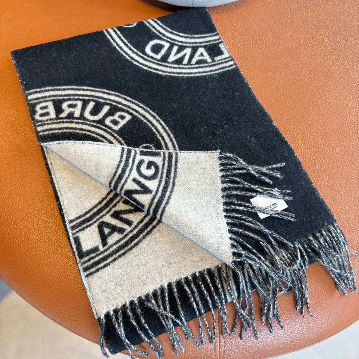 BBR Long Scarf 170CM Black Calico Cashmere 150404