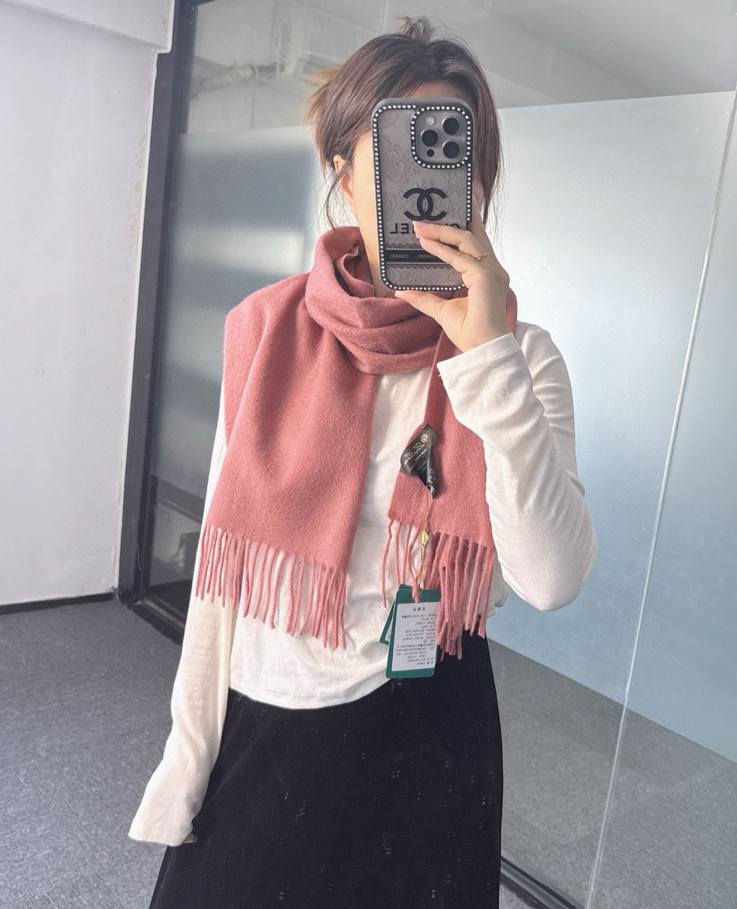 Loro Piana Long Scarf Pink Cashmere 150414