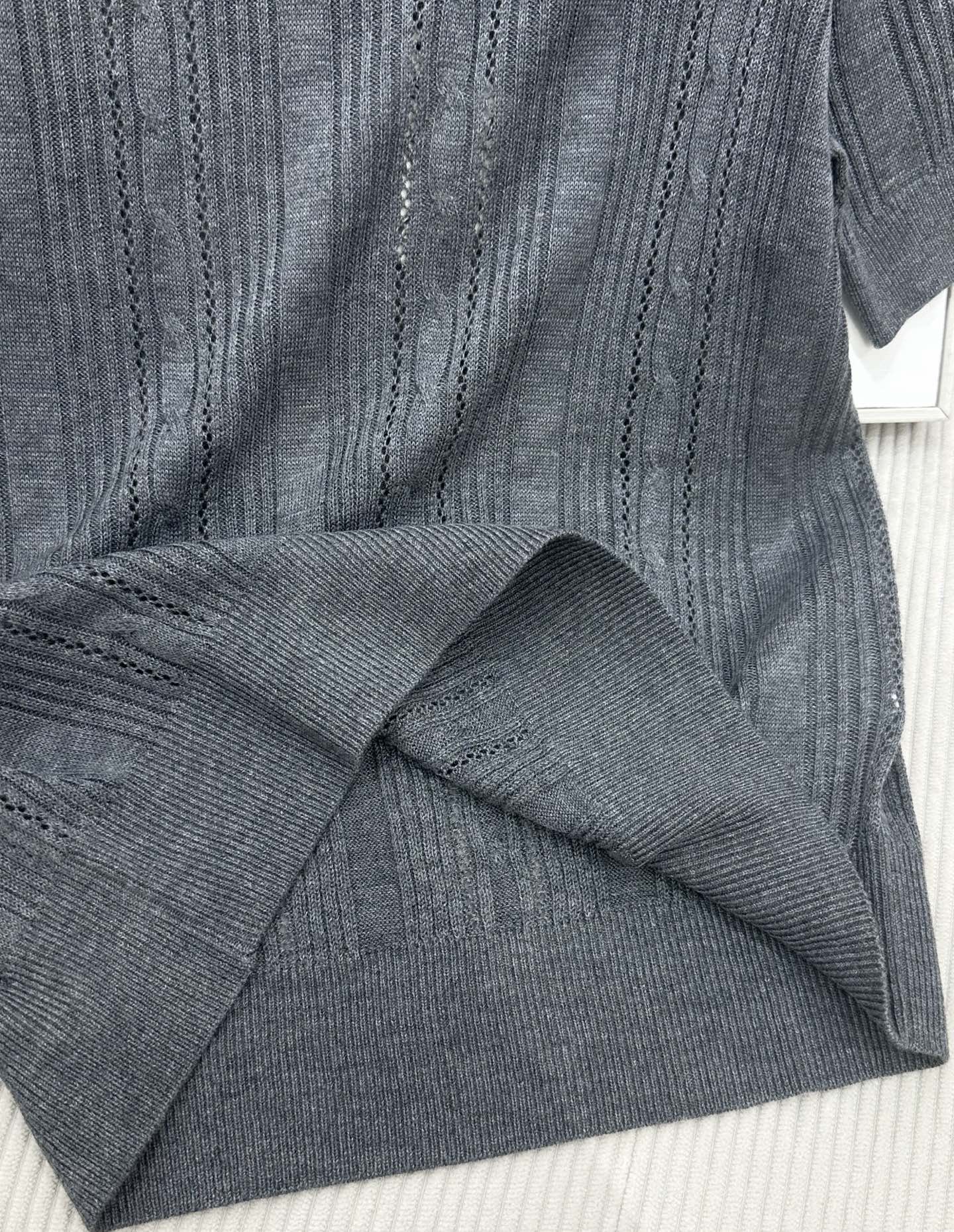 Loewe 26s Short-Sleeve Top Grey Wool 415506