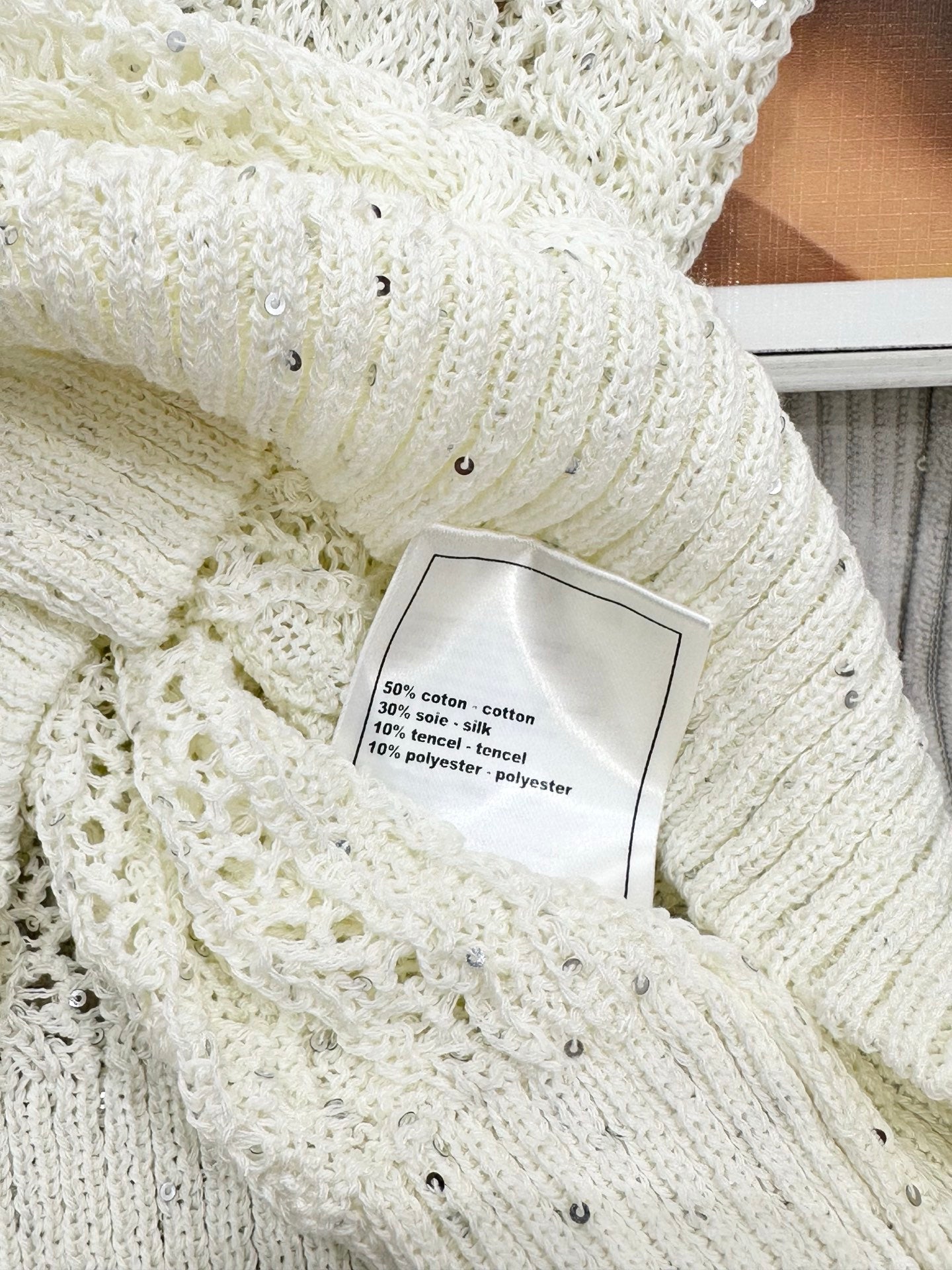 CC 26s Knit Short-Sleeve Top White Wool 415510