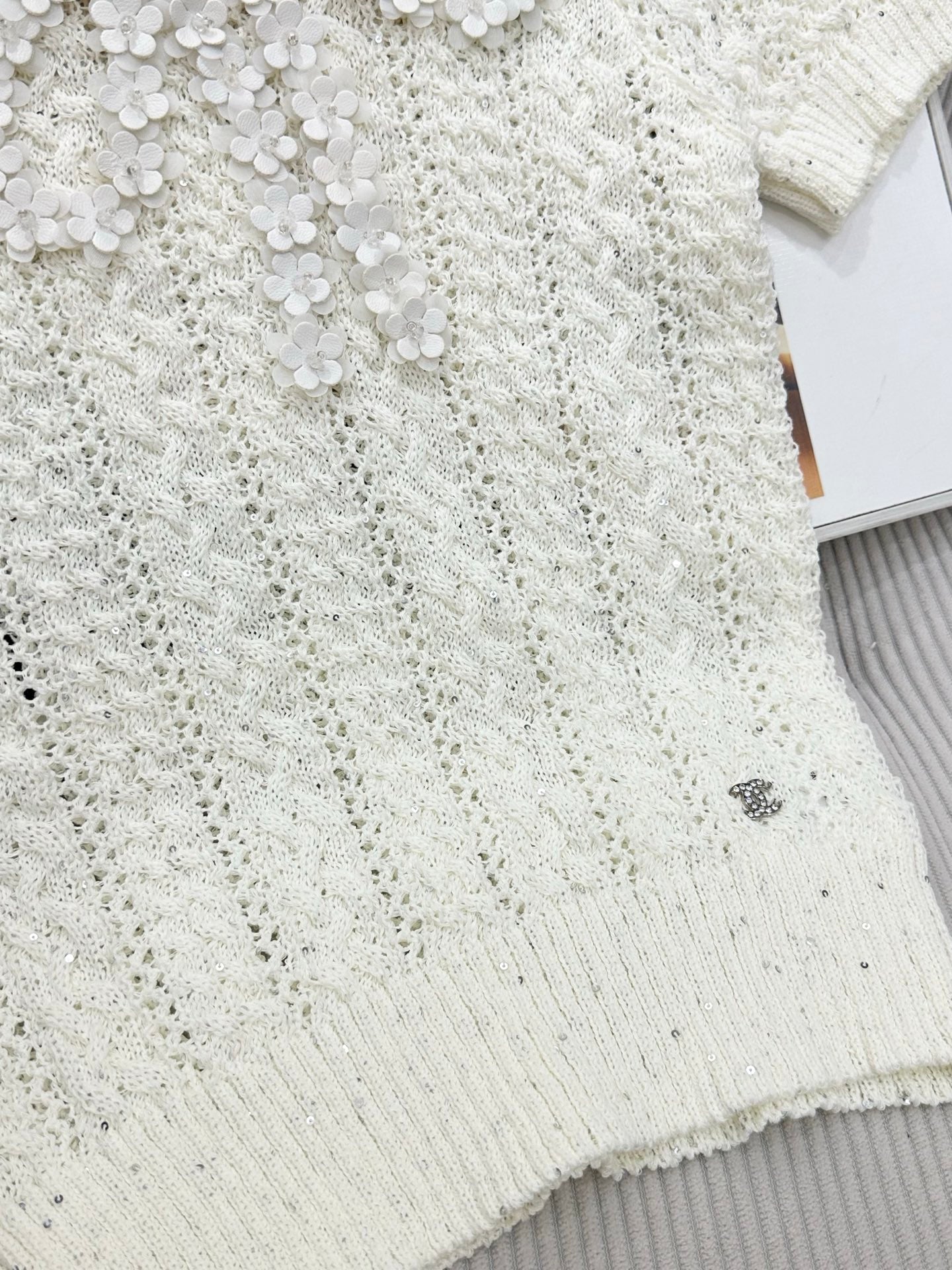 CC 26s Knit Short-Sleeve Top White Wool 415510