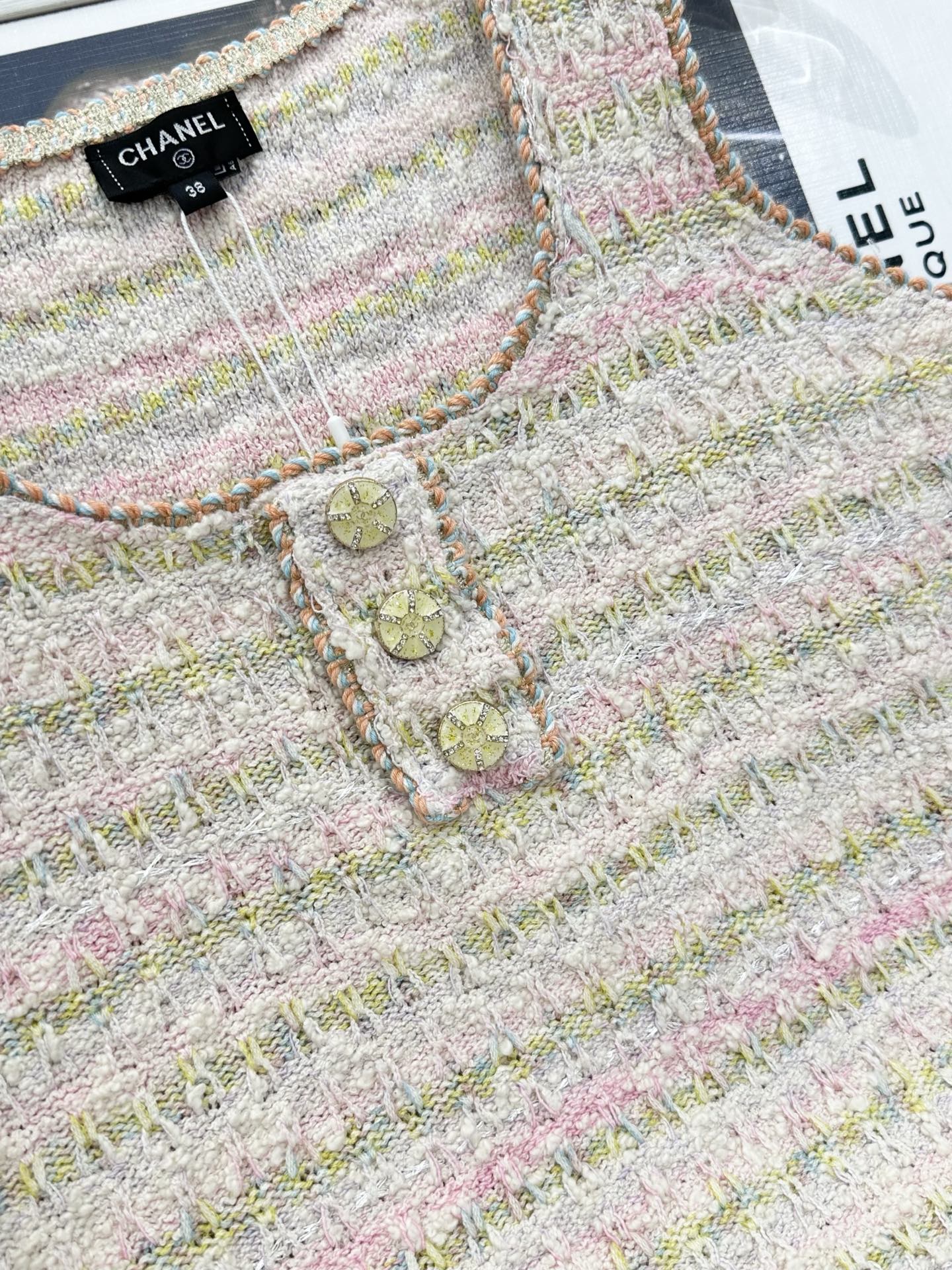 CC 26s Chunky Yarn Vest Top Light Pink Wool 415515