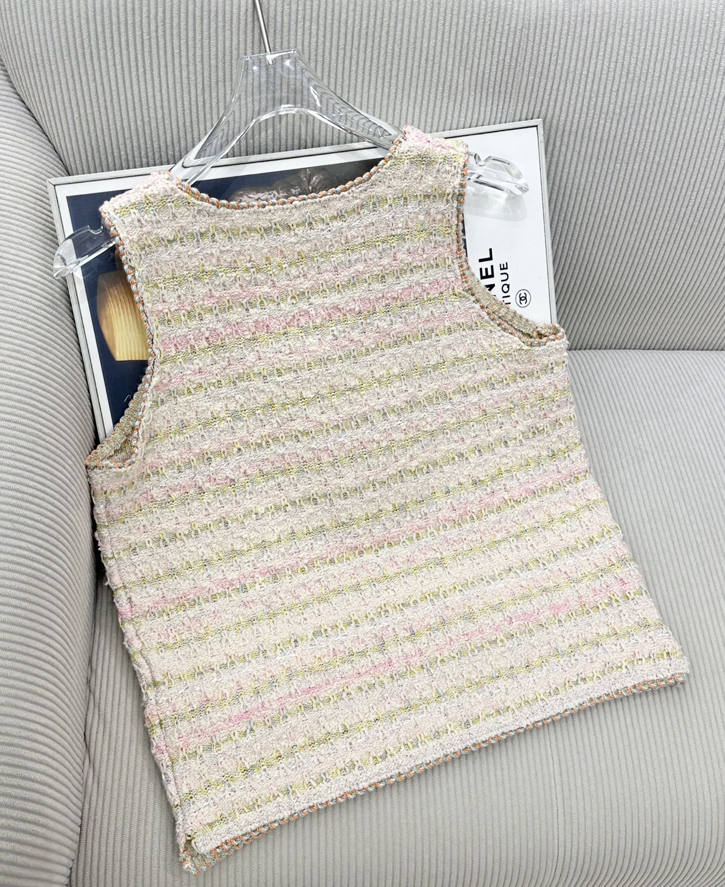 CC 26s Chunky Yarn Vest Top Light Pink Wool 415515