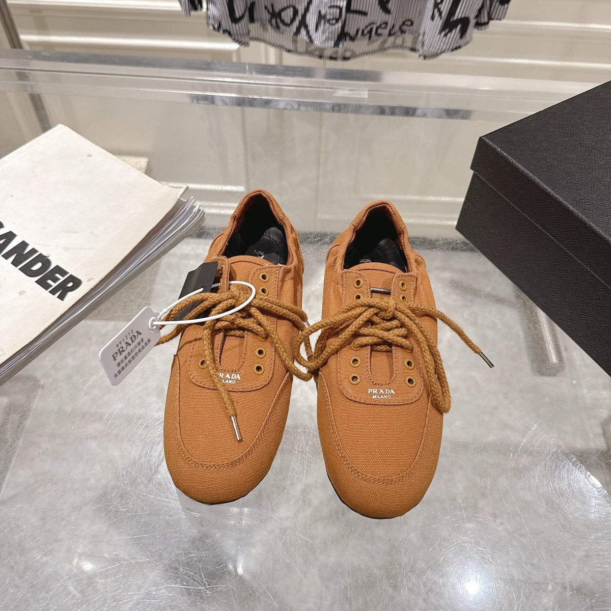 Prada 26S Sneakers Brown Canvas 148090