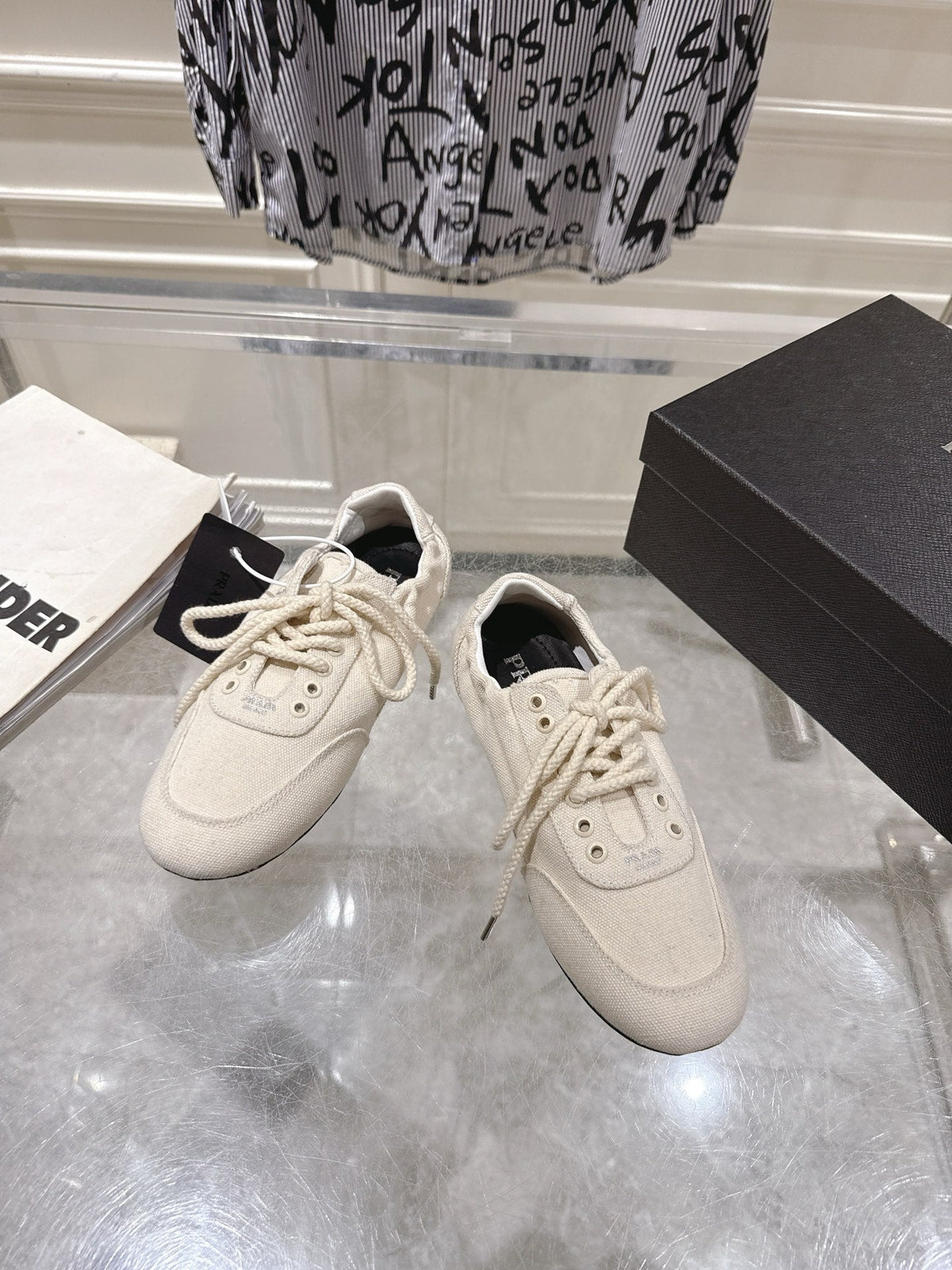 Prada 26S Sneakers White Canvas 148092
