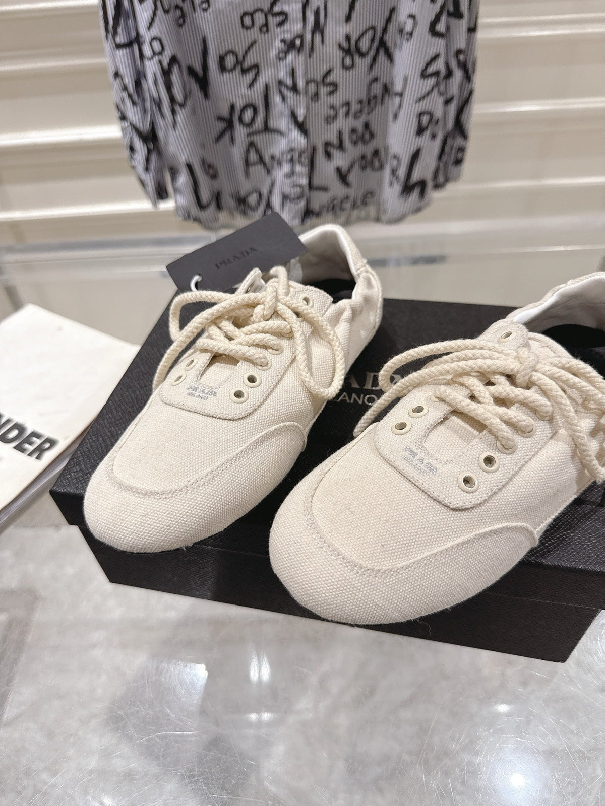 Prada 26S Sneakers White Canvas 148092