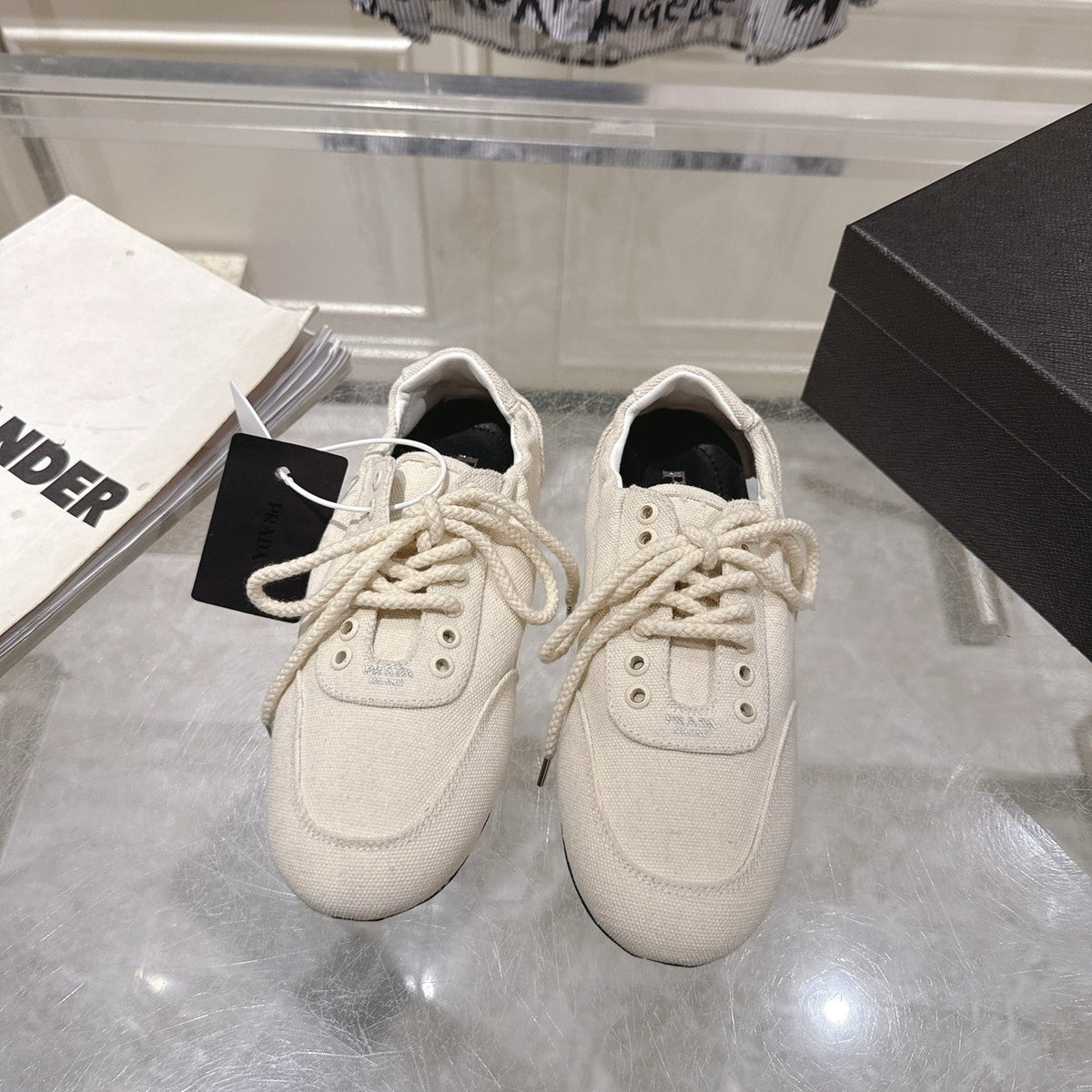 Prada 26S Sneakers White Canvas 148092