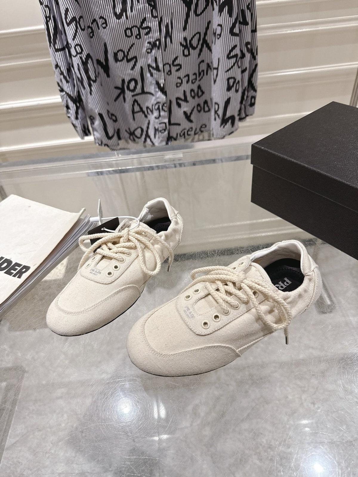 Prada 26S Sneakers White Canvas 148092