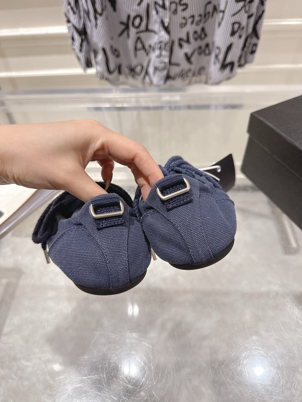 Prada 26S Low-Top Sneakers Navy Blue Re-Nylon Canvas Strap 148094