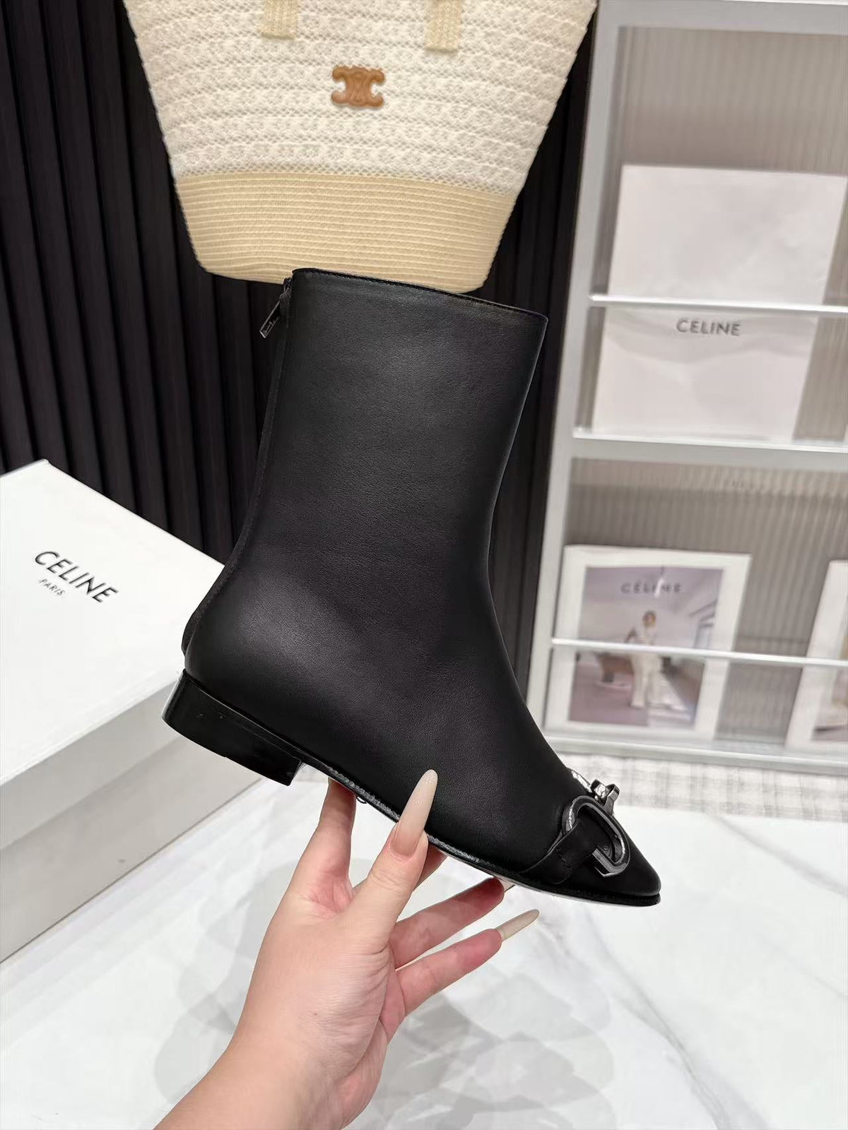 CE 26s Horsebit Ankle Boots 1.5cm Black Leather 147770