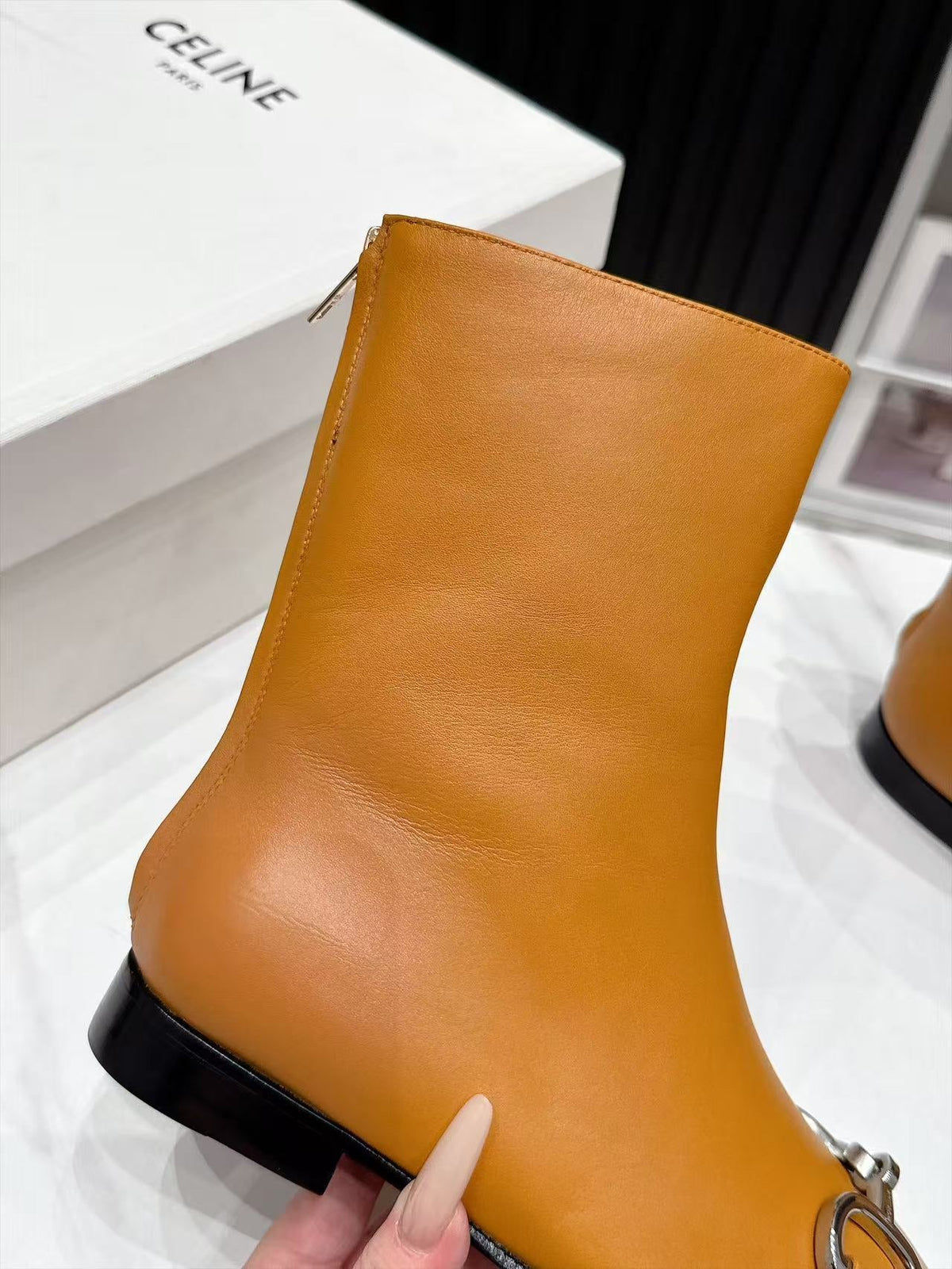 CE 26s Horsebit Ankle Boots 1.5cm Tan Leather 147771