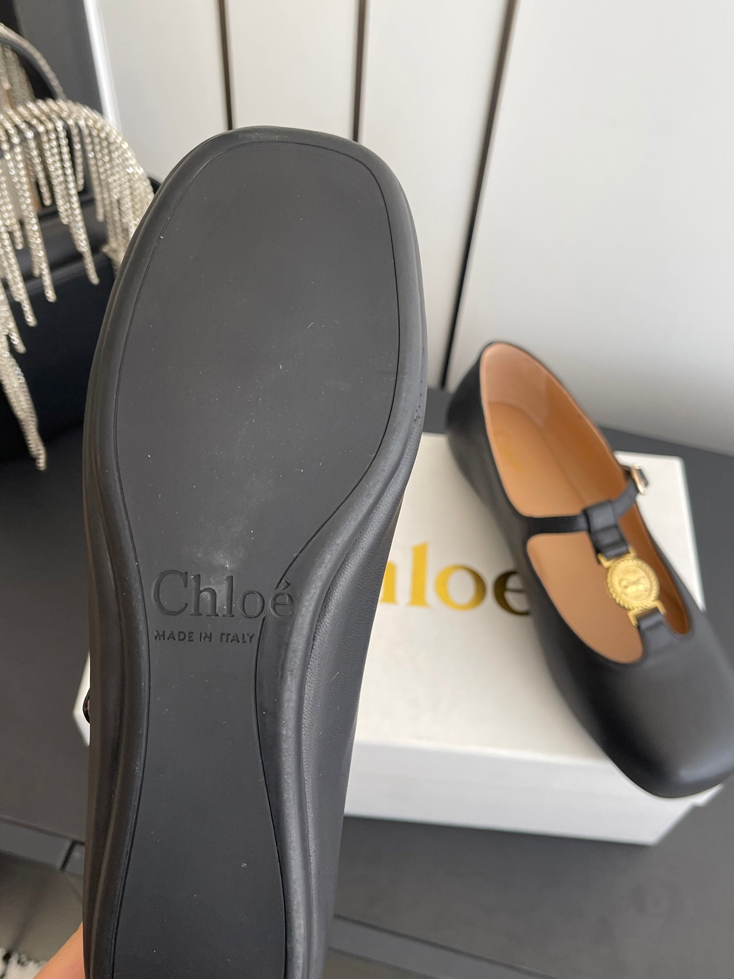 Chloé 26S Mary Jane Shoes in Black Calfskin