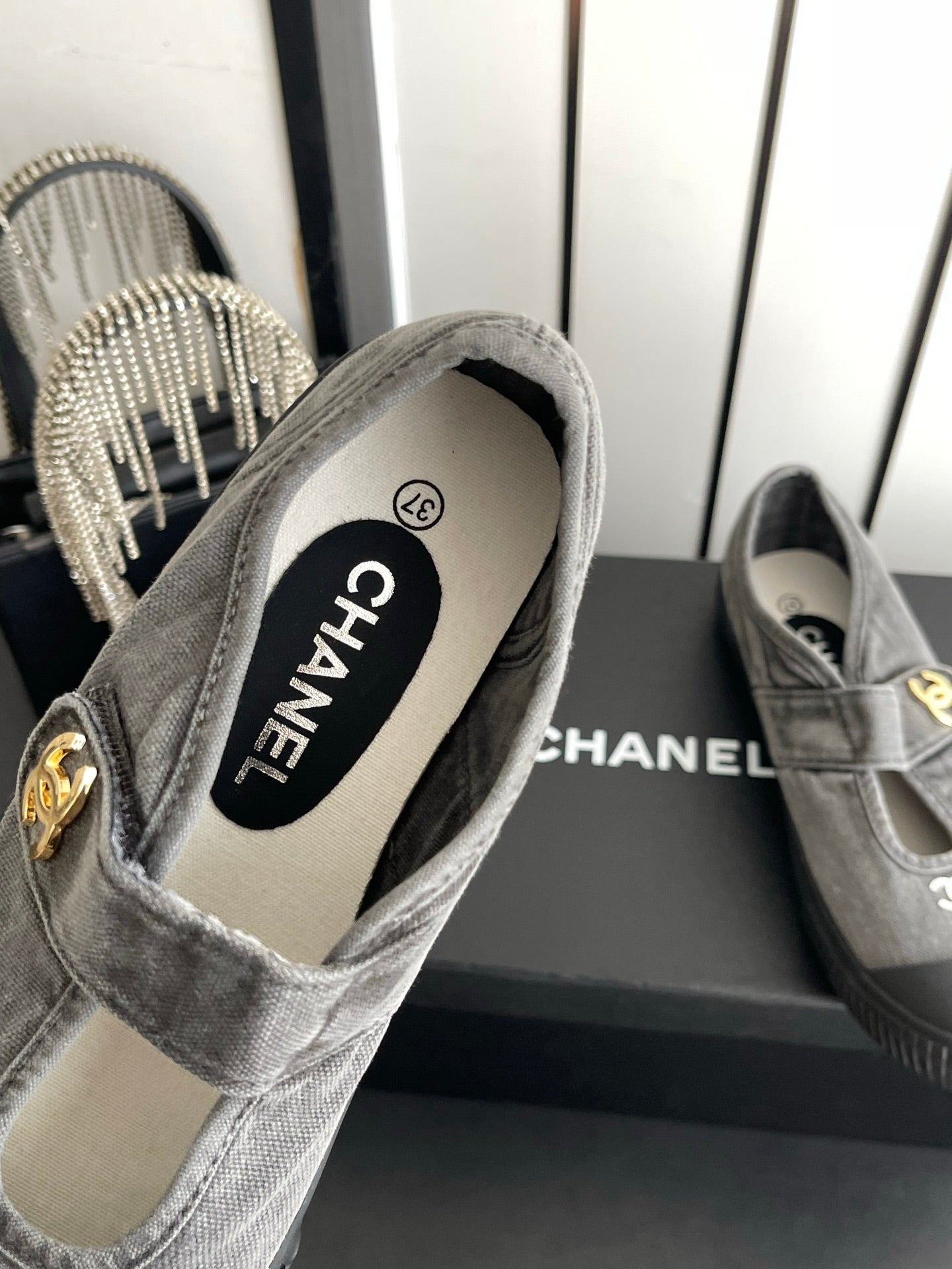 CC 26s Mary Jane Sneakers Grey Canvas 945160
