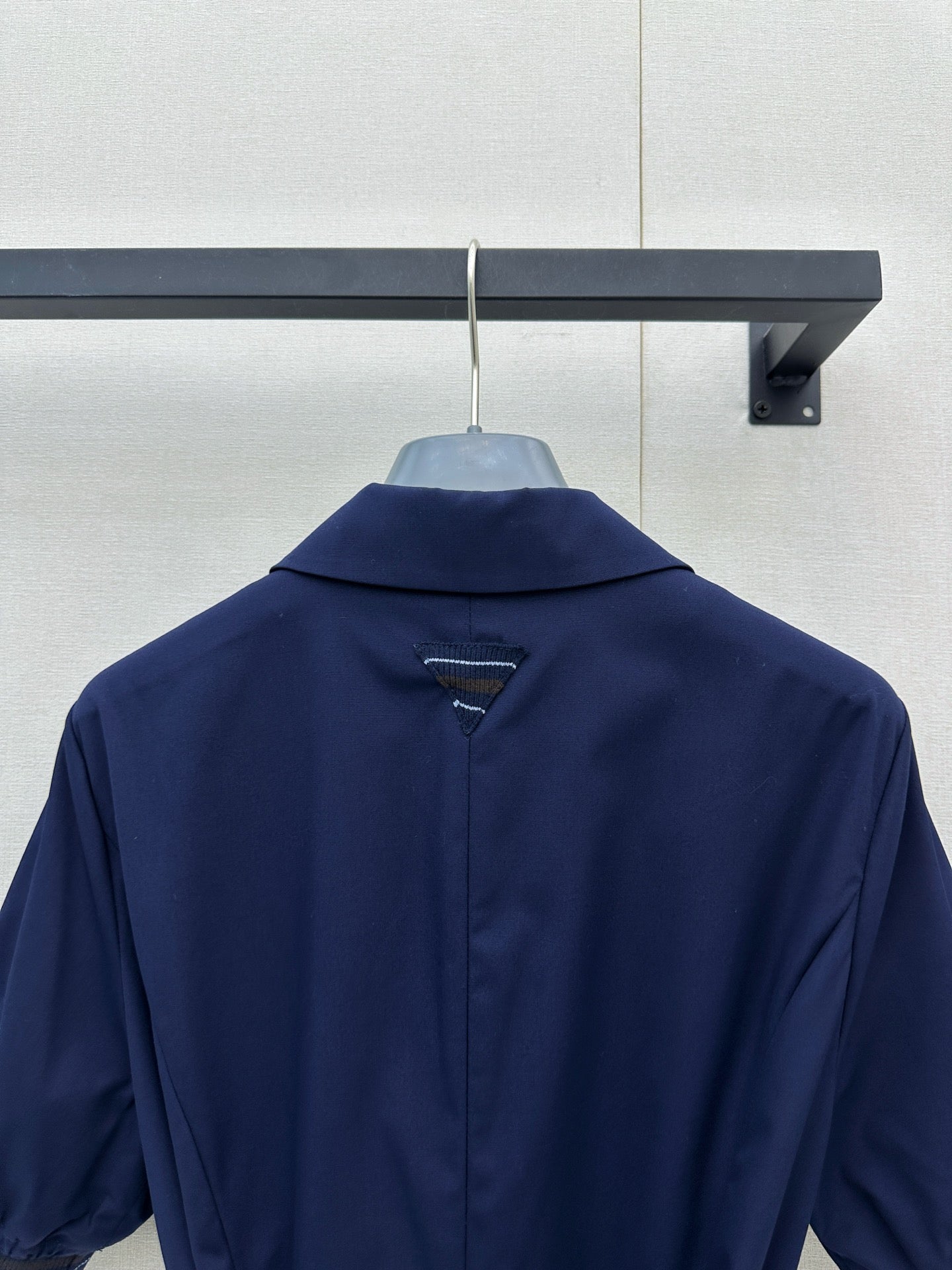 Prada Poplin Dress Navy Blue Polyester Cotton 402790