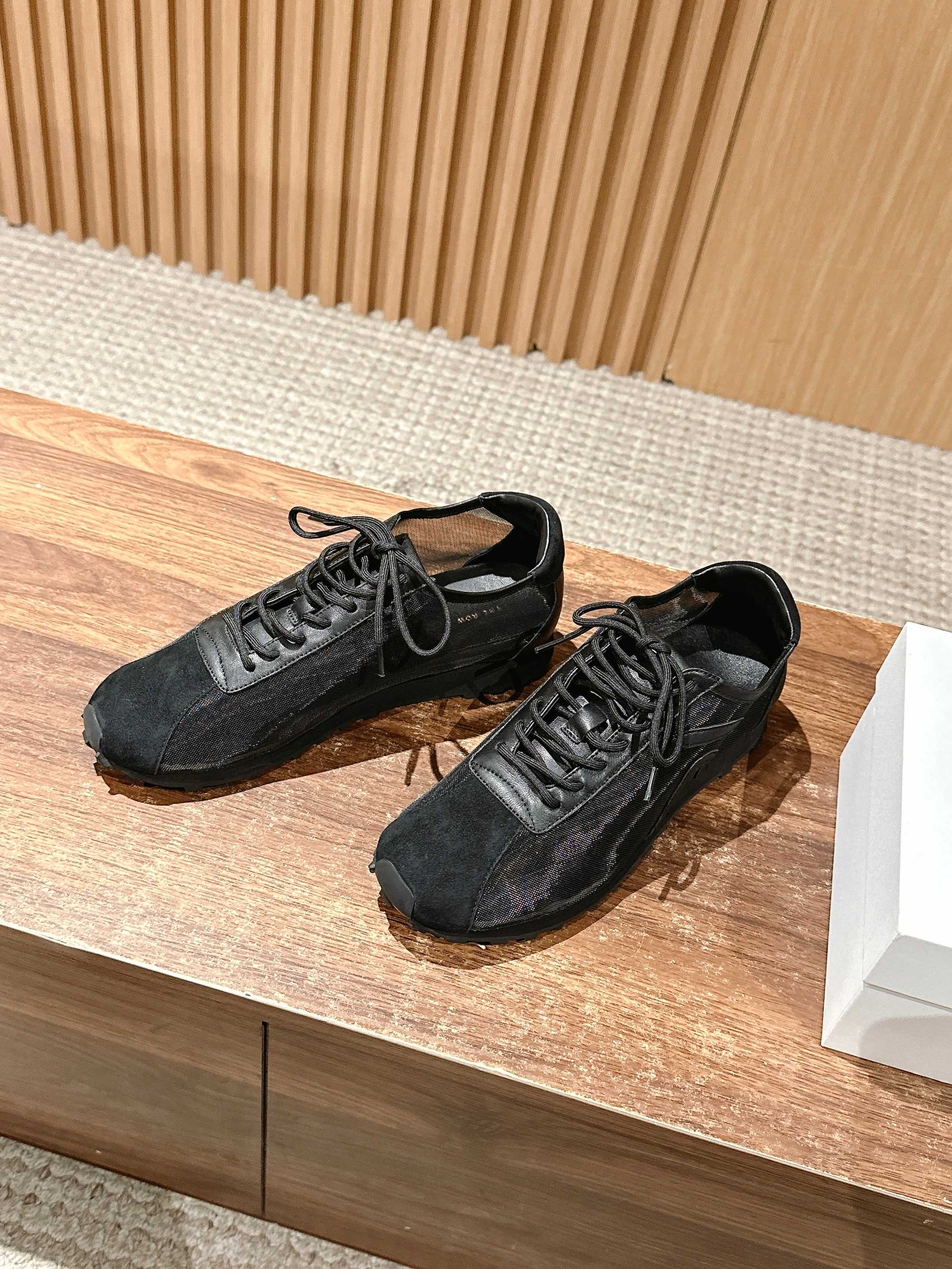 The Row  Sneakers Black Mesh And Cowhide 330595