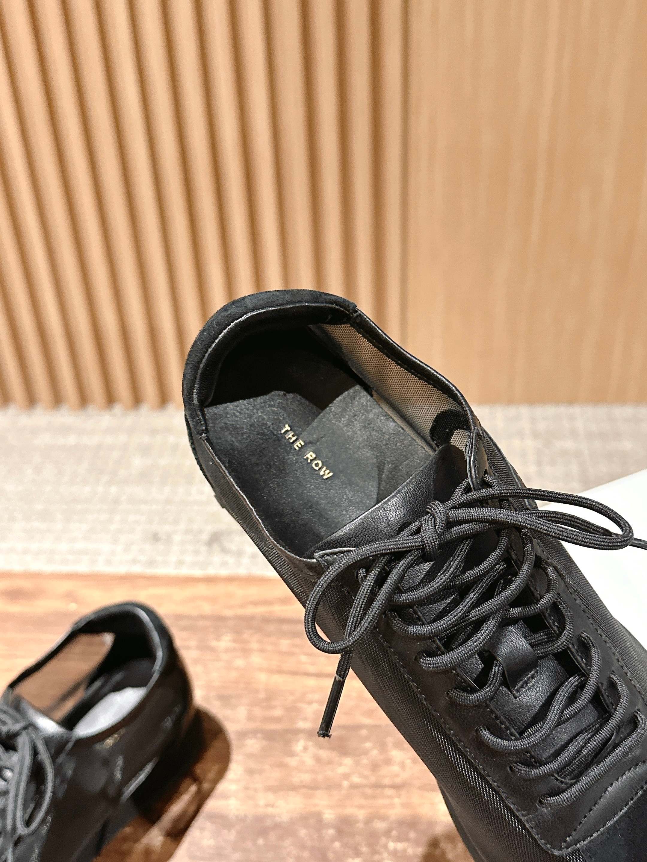 The Row  Sneakers Black Mesh And Cowhide 330595