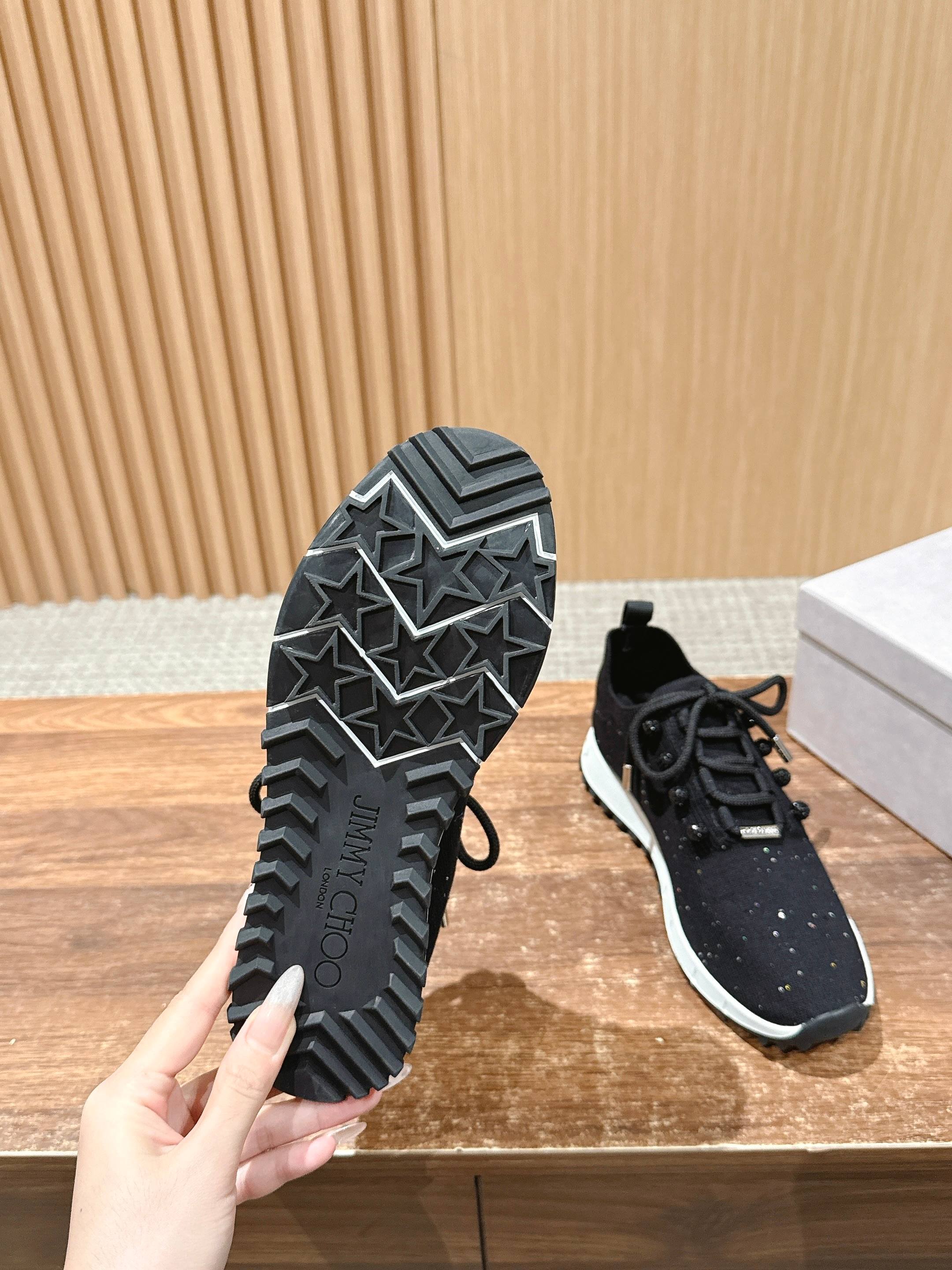 Jimmy Pave - Embellished Sneakers Black Sequined Knit 400161
