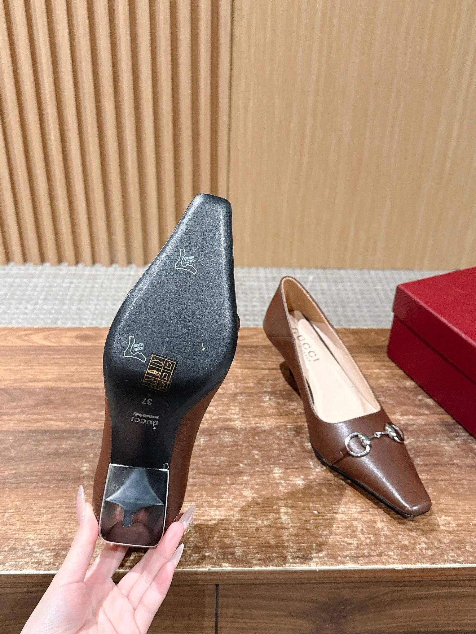 GG 26S Vittoria Pumps 6cm In Brown Lambskin