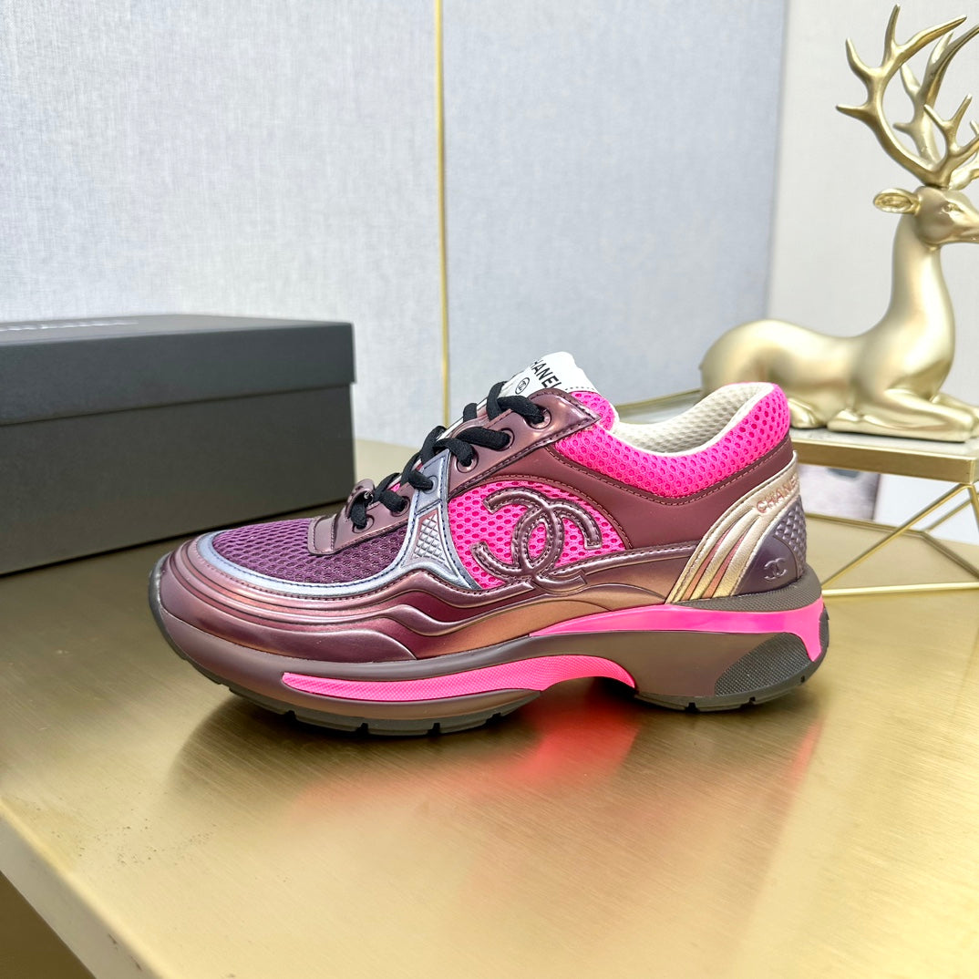 CC 26s Runner Sneakers Pink Purple Burgundy Calfskin 146184