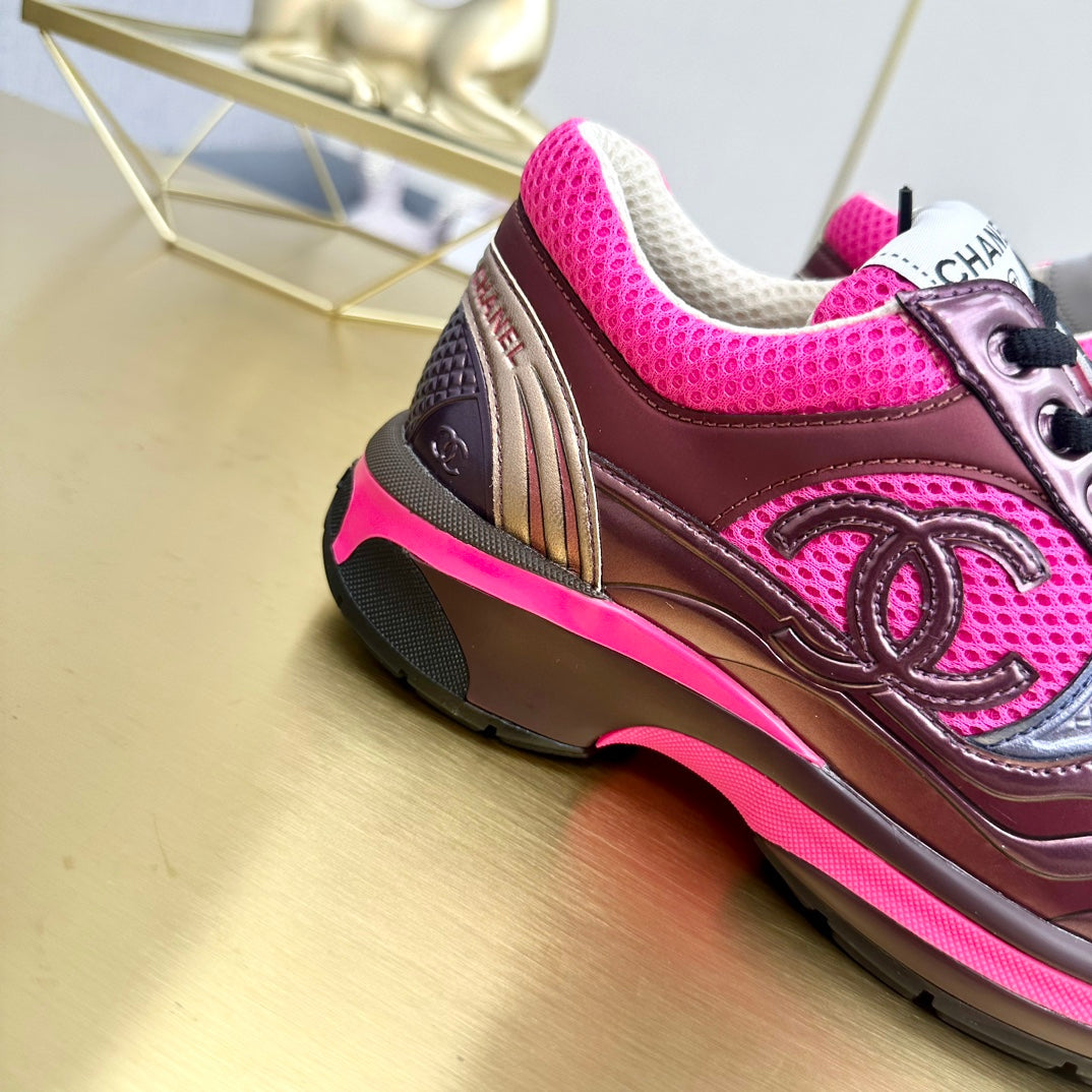 CC 26s Runner Sneakers Pink Purple Burgundy Calfskin 146184