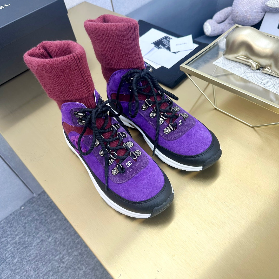 CC 26s Sock Anchor Sneakers Purple Burgundy Suede 146073