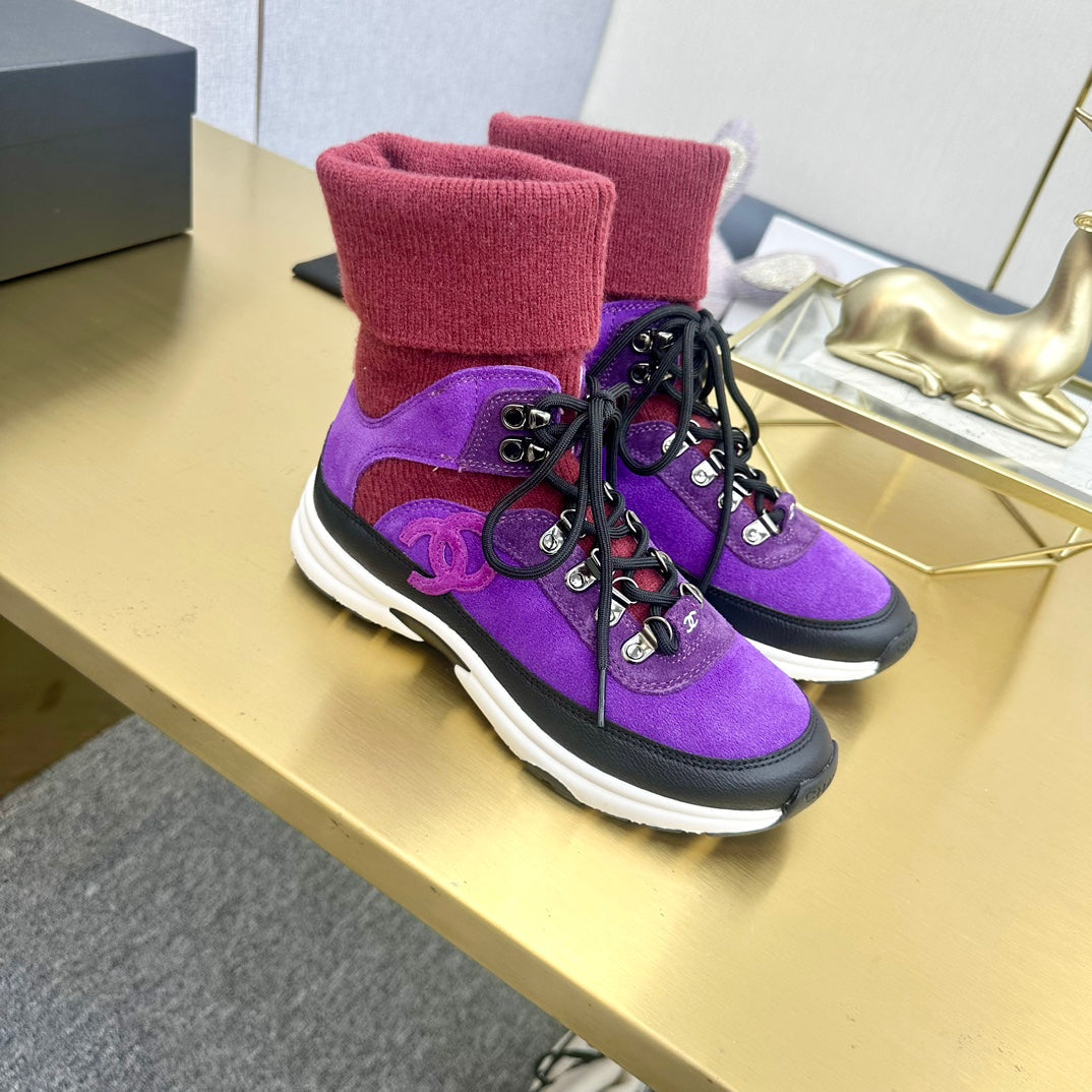 CC 26s Sock Anchor Sneakers Purple Burgundy Suede 146073