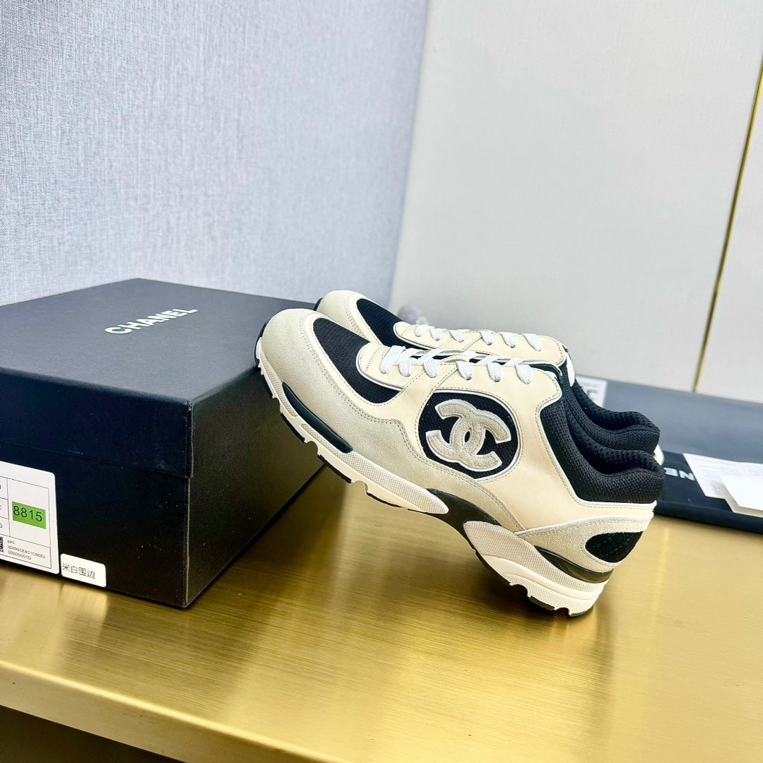 CC 26s Metallic Casual Sneakers Black Cream Mesh Suede Leather 981004