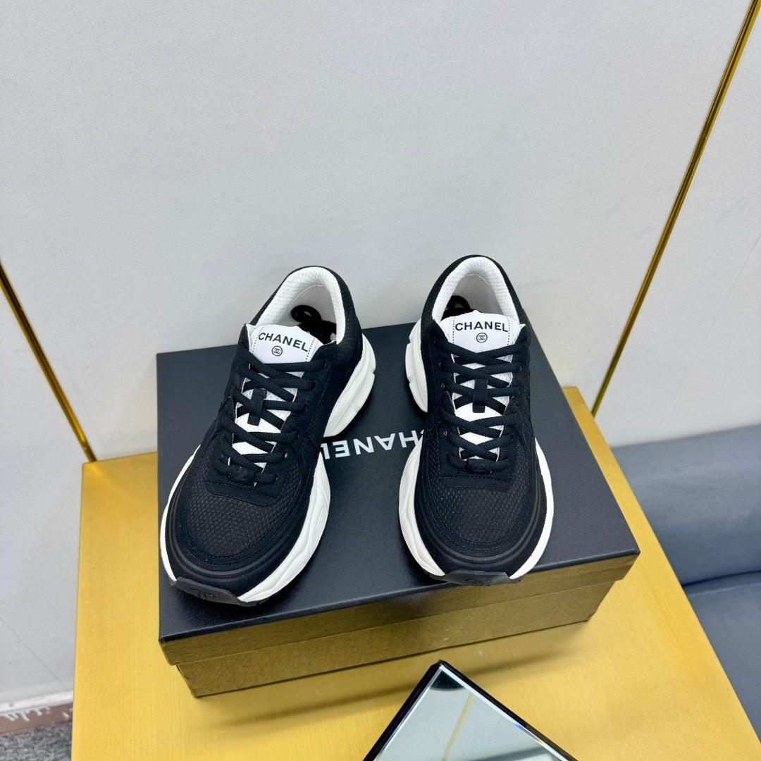 CC Logo Sneakers Black Suede Fabric 927344
