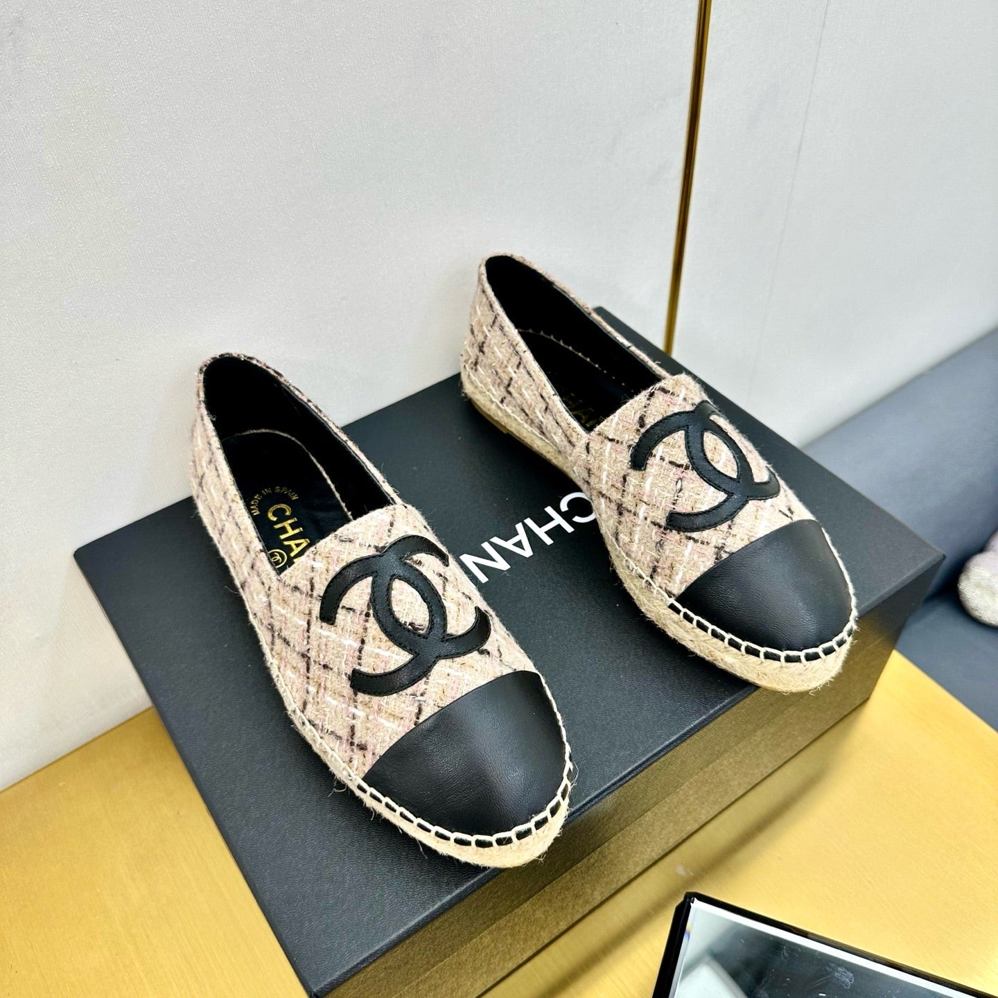 CC 25s Slip–on Espadrilles Pink Nude Tweed 297823