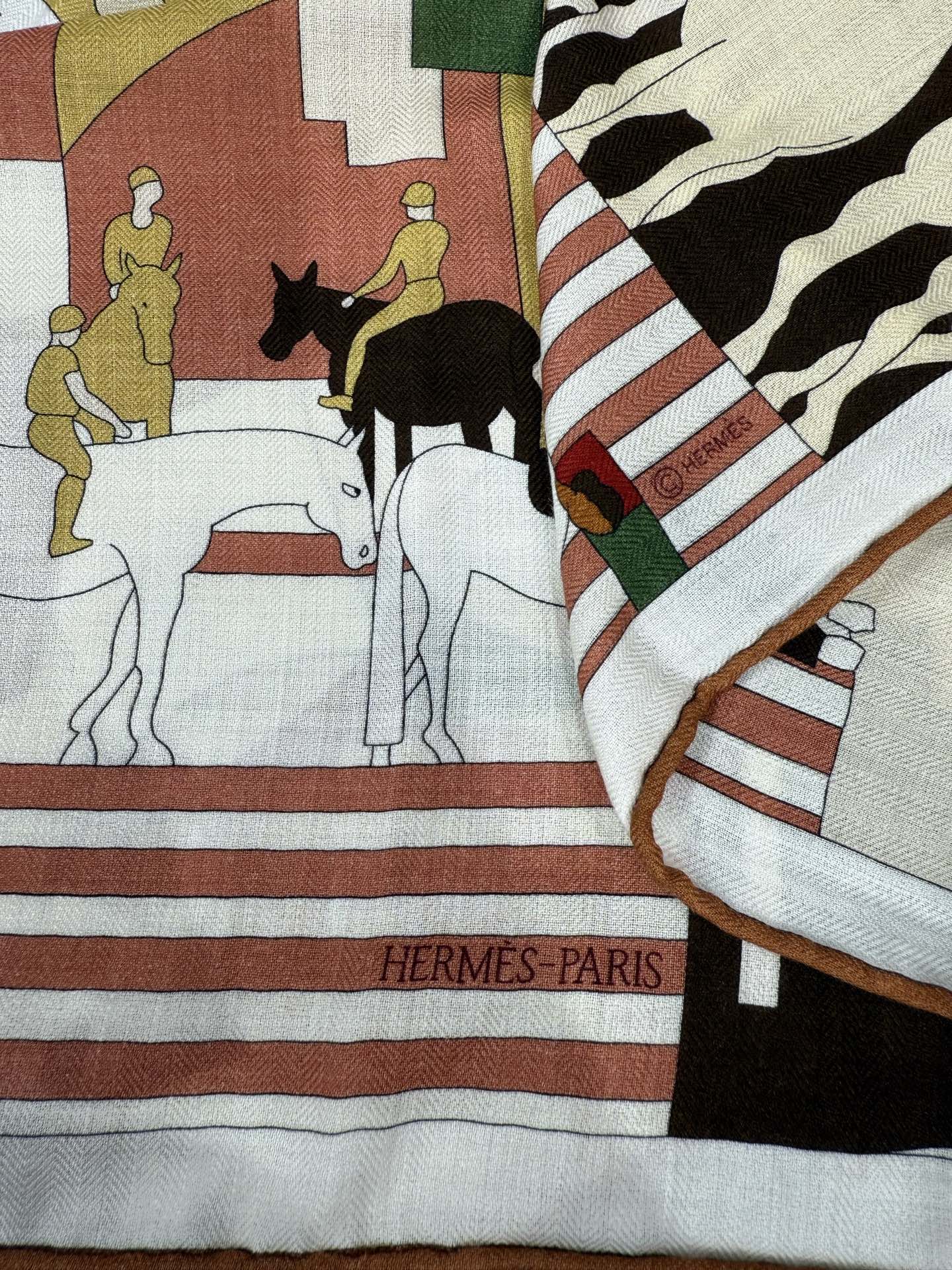 HM 26s 140x140cm Mon Cheval et Moi Scarf Cashmere Silk 214215