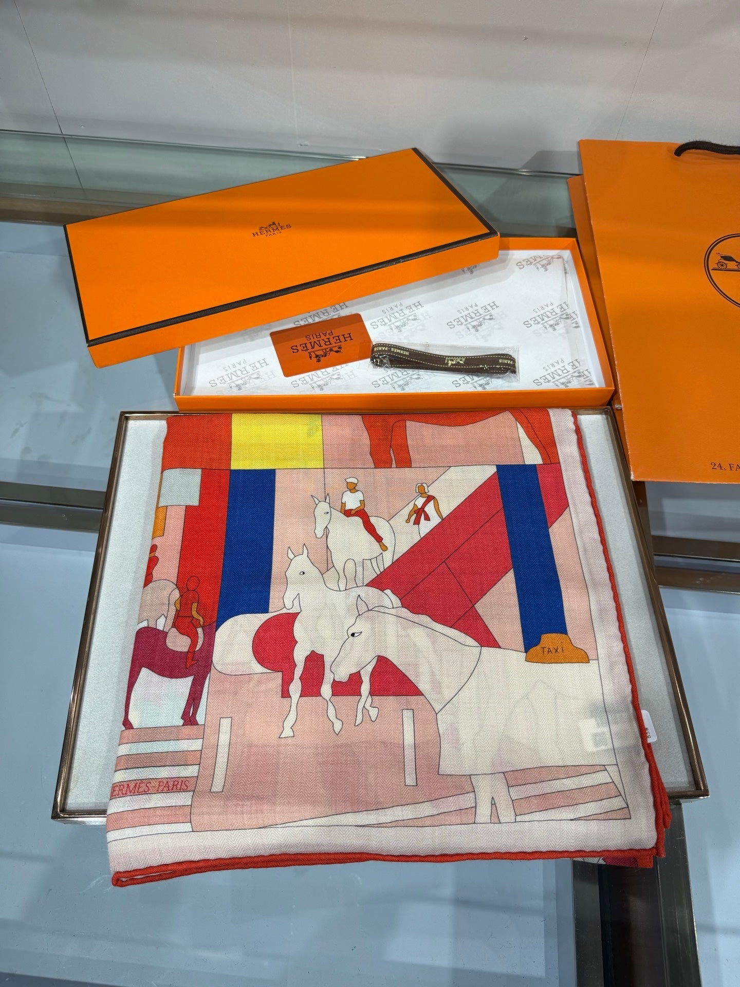 HM 26s 140x140cm Mon Cheval et Moi Scarf Cashmere Silk 214217
