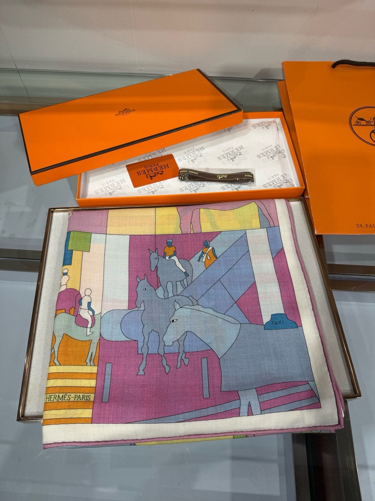 HM 26s 140x140cm Mon Cheval et Moi Scarf Cashmere Silk 214221
