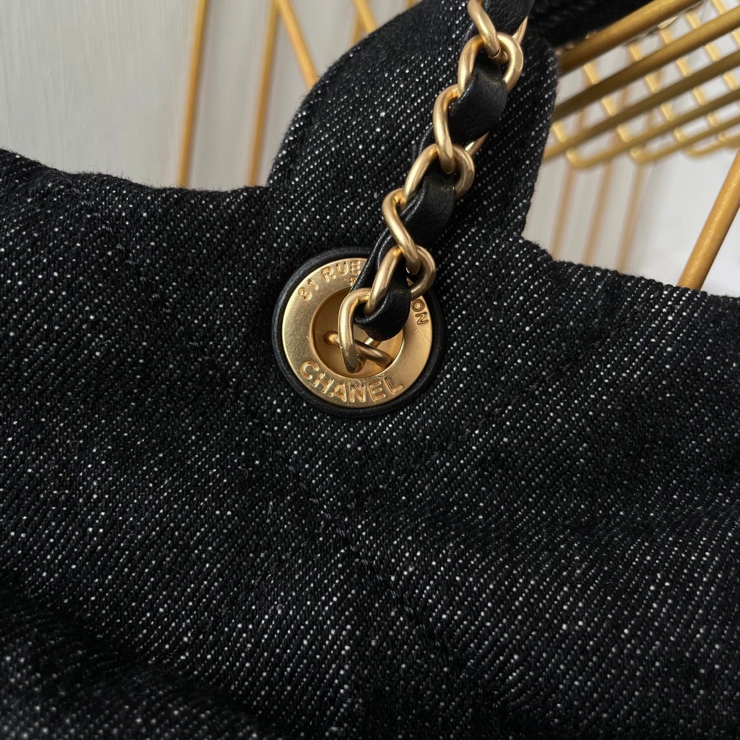 CC 25K Bow Bag 38cm Black Denim