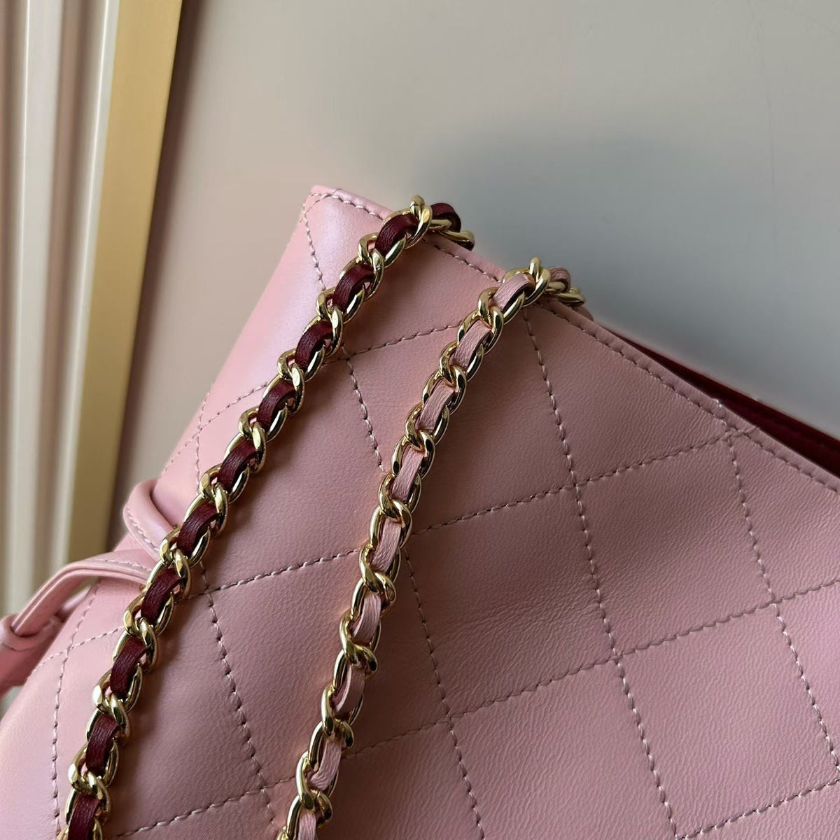 Chanel 2026 Tote Bag With Chain Strap 26cm Light Pink Caviar