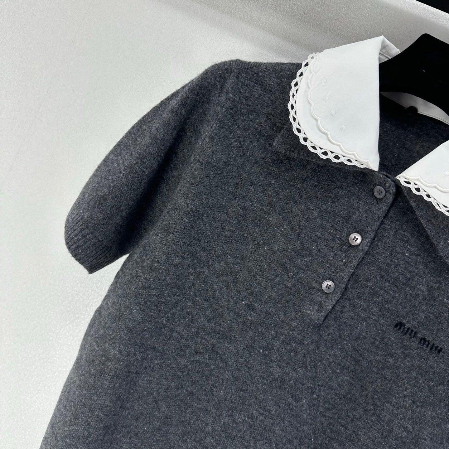 Miumiu 2026 Short-sleeved T-shirt Grey Cashmere 349064
