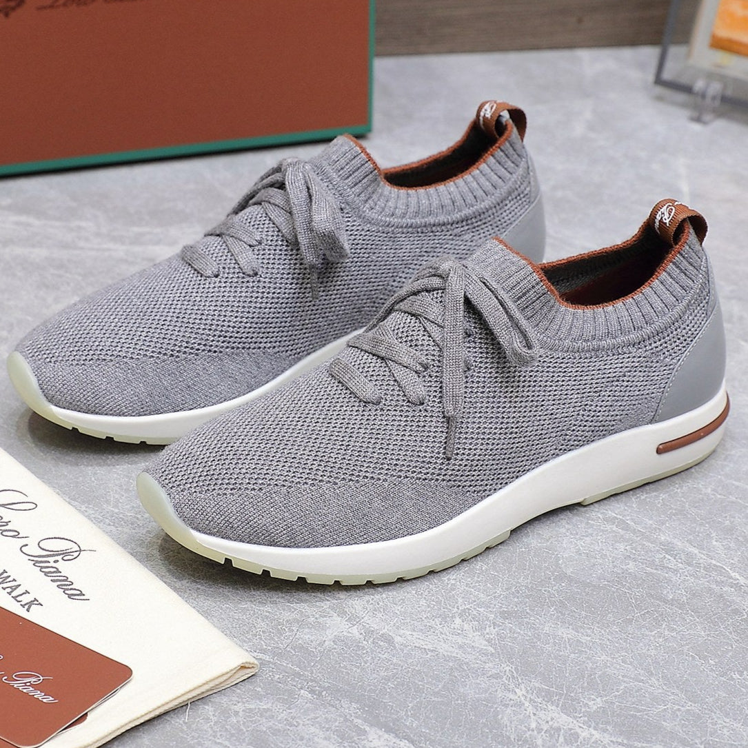 LP lady Flexy Walk Sneaker Gray mix Orange Wool And Calfskin 310448