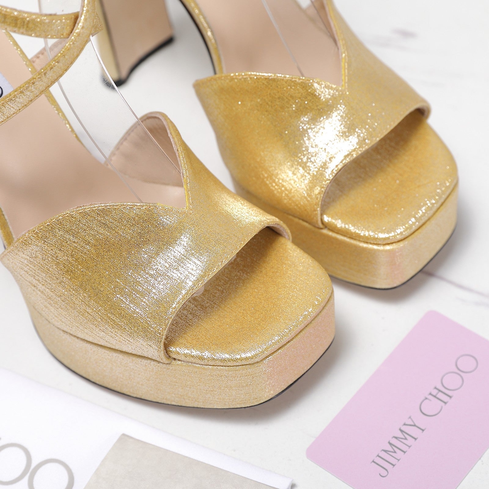 Jimmy Karli Platform Sandals 125m Gold Fabric 397353