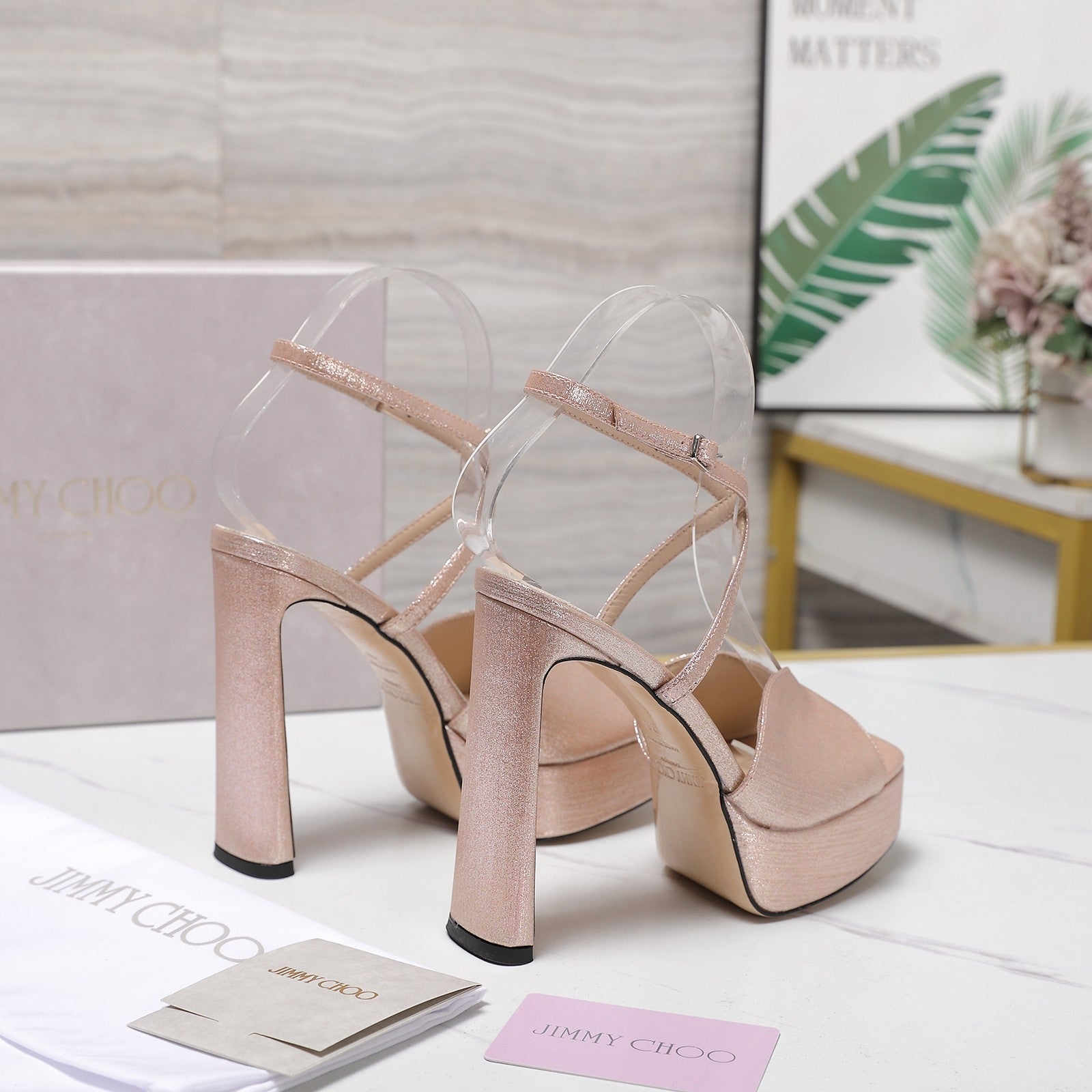 Jimmy Karli Platform Sandals 125mm pinkish-gold Fabric 397354